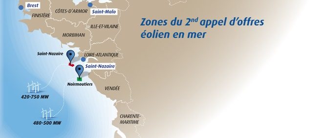 2ème appel à projet Eolien - Zones retenues